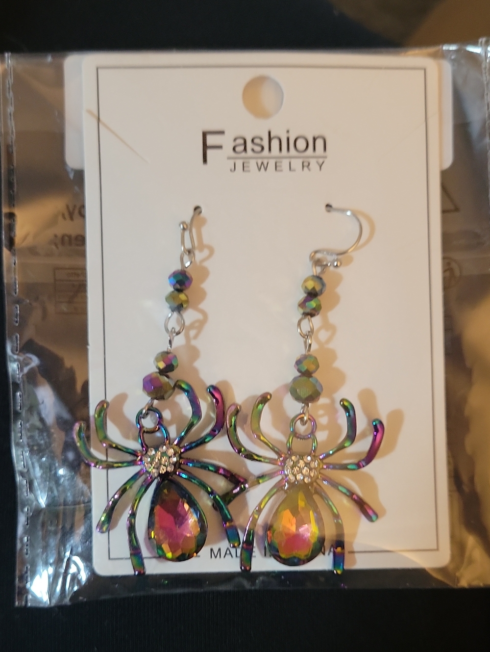 NWT Iridescent Spider Dangle Earrings - Multicolor Hues